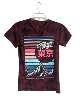 Launder Tokyo Graphic Tee - Burgundy Tie-Dye Sz.S